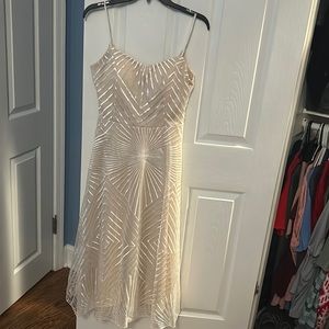 Nude and white dress